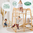 Aire de jeux intérieure en bois pour enfants - 6 en 1 : aire de jeux + ensemble d'oscillations + toboggan