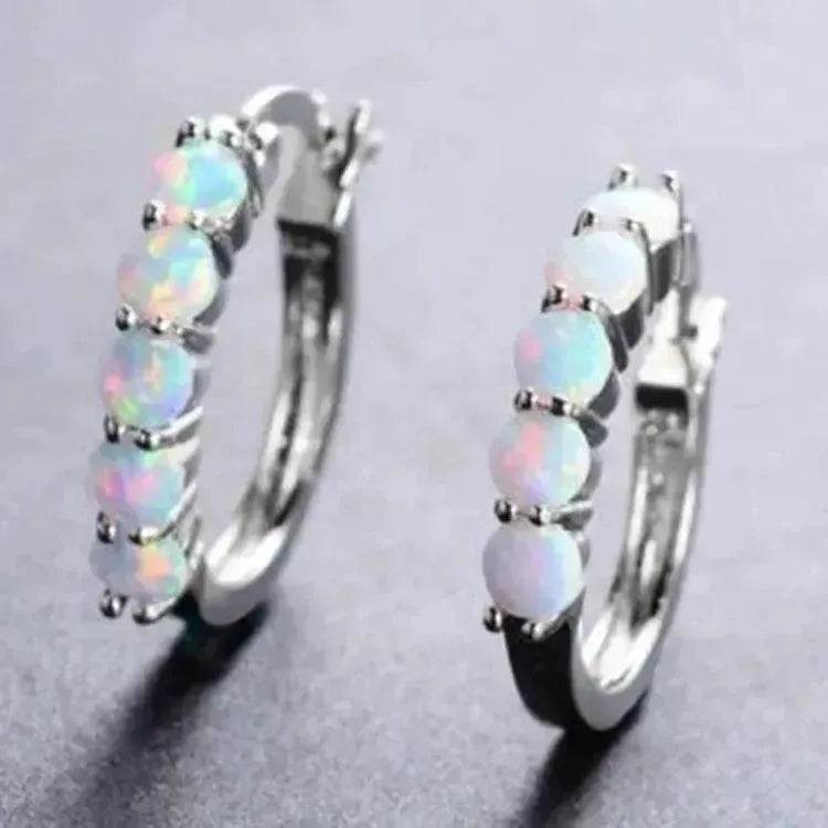 Inlaid colorful opal pearl earrings for Women