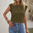 Ins Pleated Round Neck Sleeveless Vest Top For Women Summer Fashion New Casual Solid Color  Womens Clothing
