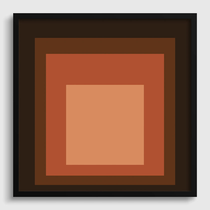 Inspired by Josef Albers Oxblood Art Print: 'Homage to the Square' Mid-Century Modern Giclee Print