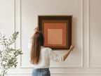 Inspired by Josef Albers Oxblood Art Print: 'Homage to the Square' Mid-Century Modern Giclee Print