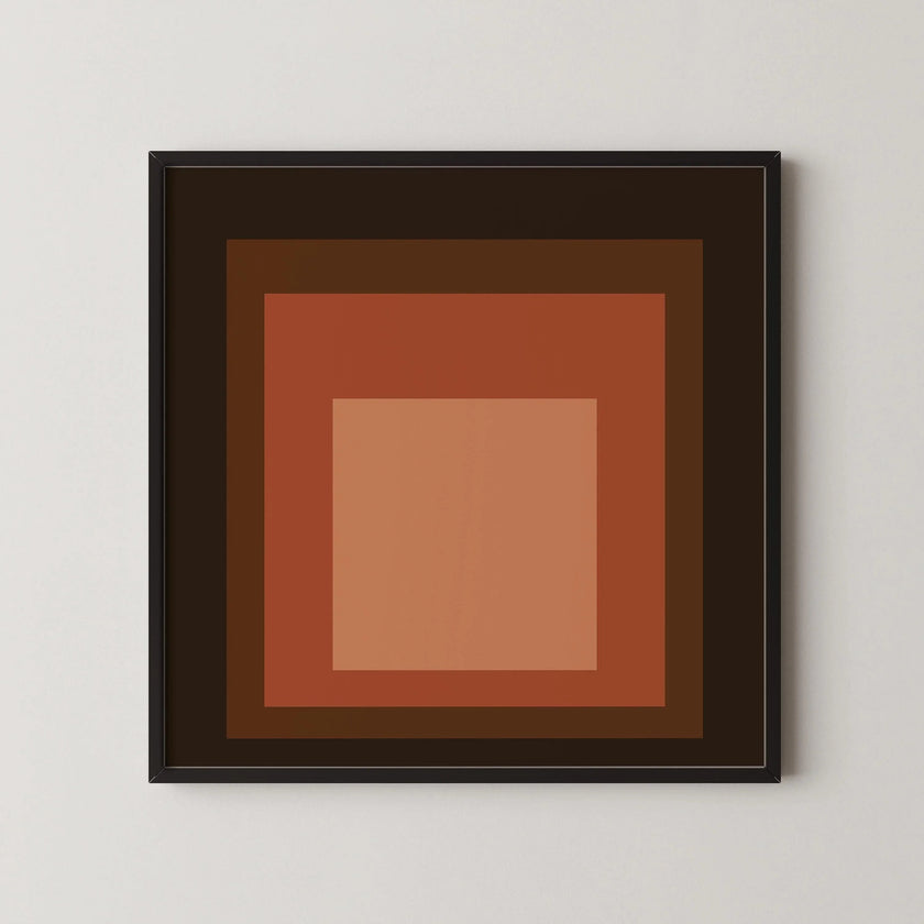 Inspired by Josef Albers Oxblood Art Print: 'Homage to the Square' Mid-Century Modern Giclee Print