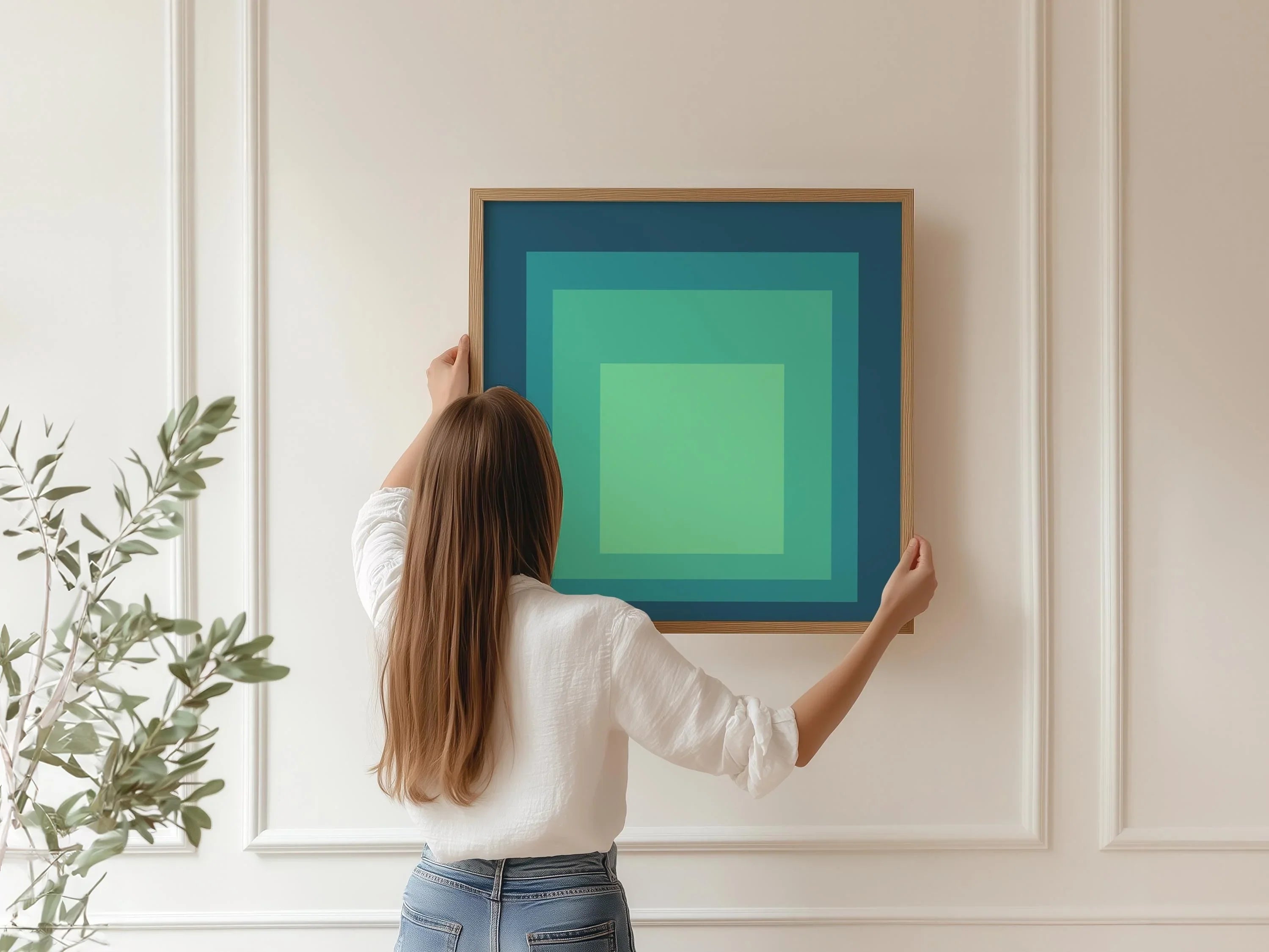 Inspired by Josef Albers - Sarah - Homage to the Square Giclee Print: Mid-Century Modern Art