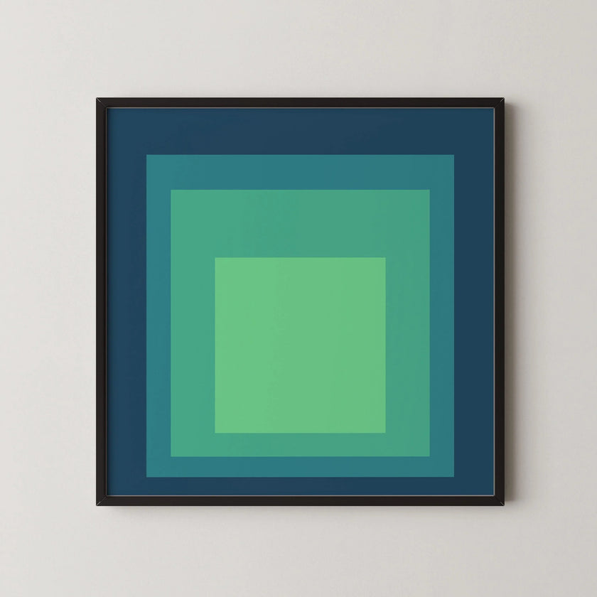 Inspired by Josef Albers - Sarah - Homage to the Square Giclee Print: Mid-Century Modern Art