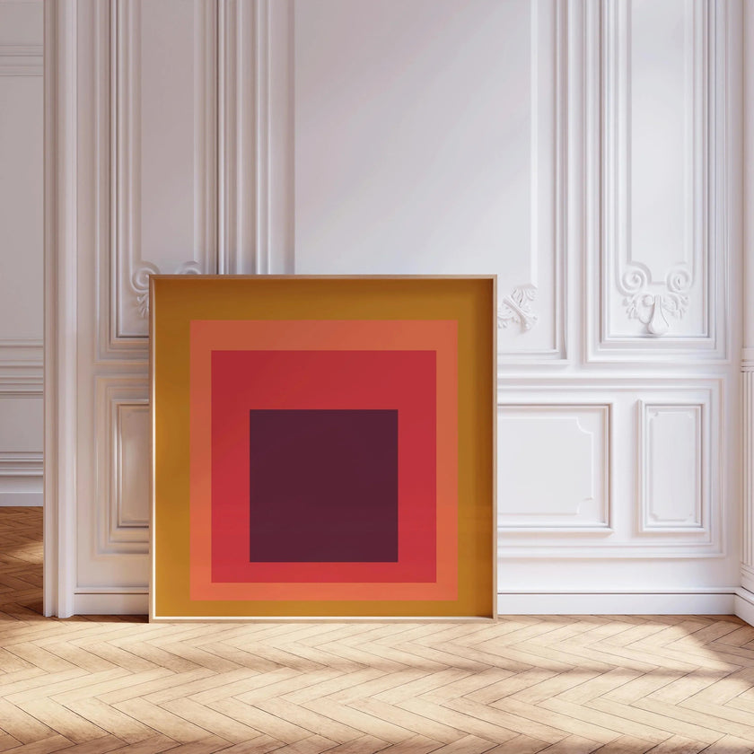Inspired by Josef Albers 'Split Peach' Giclee Print: Mid-Century Modern Art 'Homage to the Square'