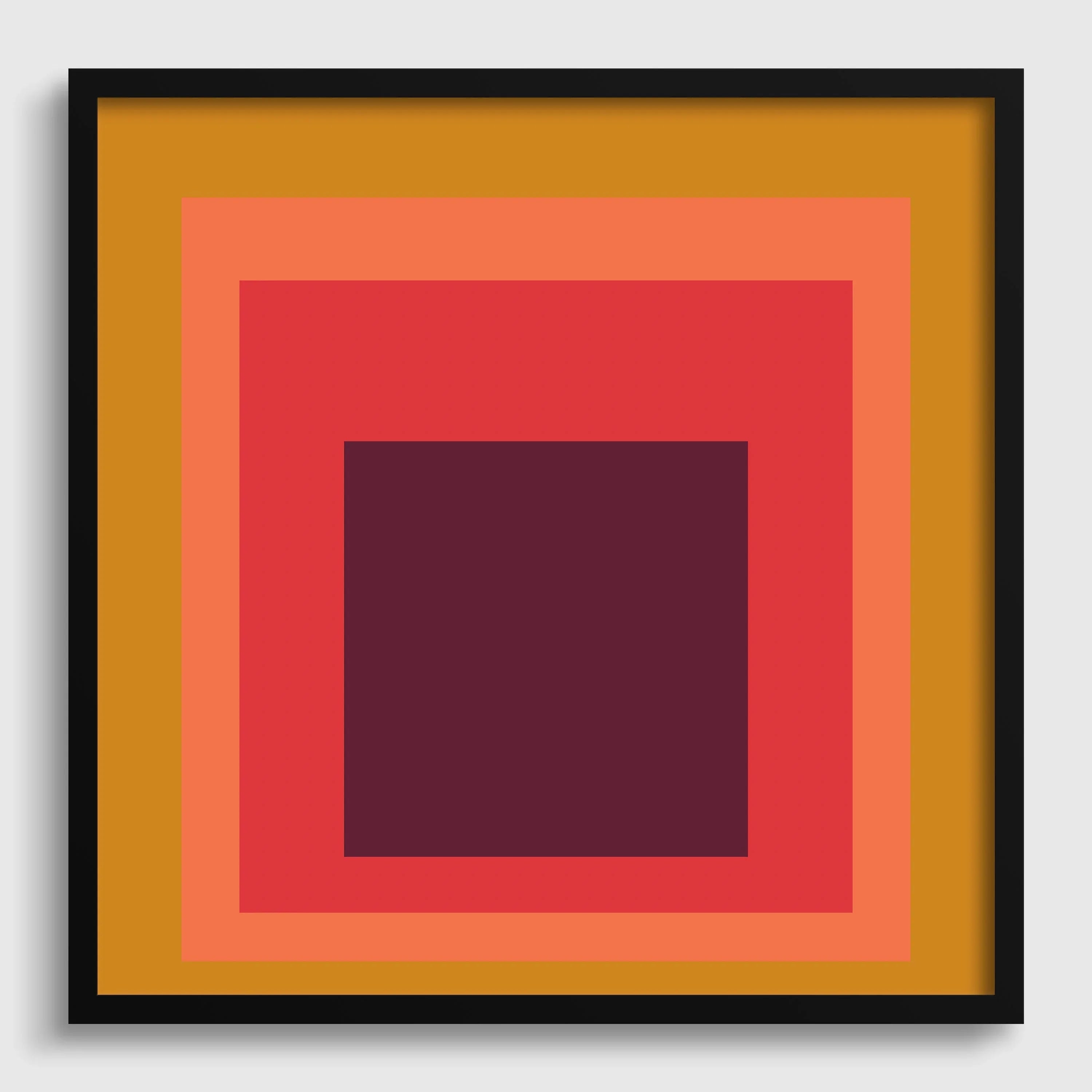 Inspired by Josef Albers 'Split Peach' Giclee Print: Mid-Century Modern Art 'Homage to the Square'