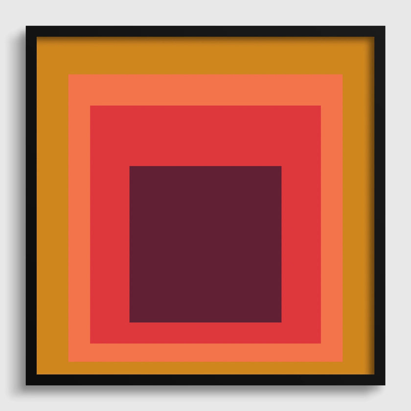 Inspired by Josef Albers 'Split Peach' Giclee Print: Mid-Century Modern Art 'Homage to the Square'