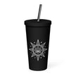 Insulated tumbler with a straw - Star Mandela