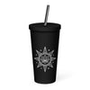 Insulated tumbler with a straw - Star Mandela