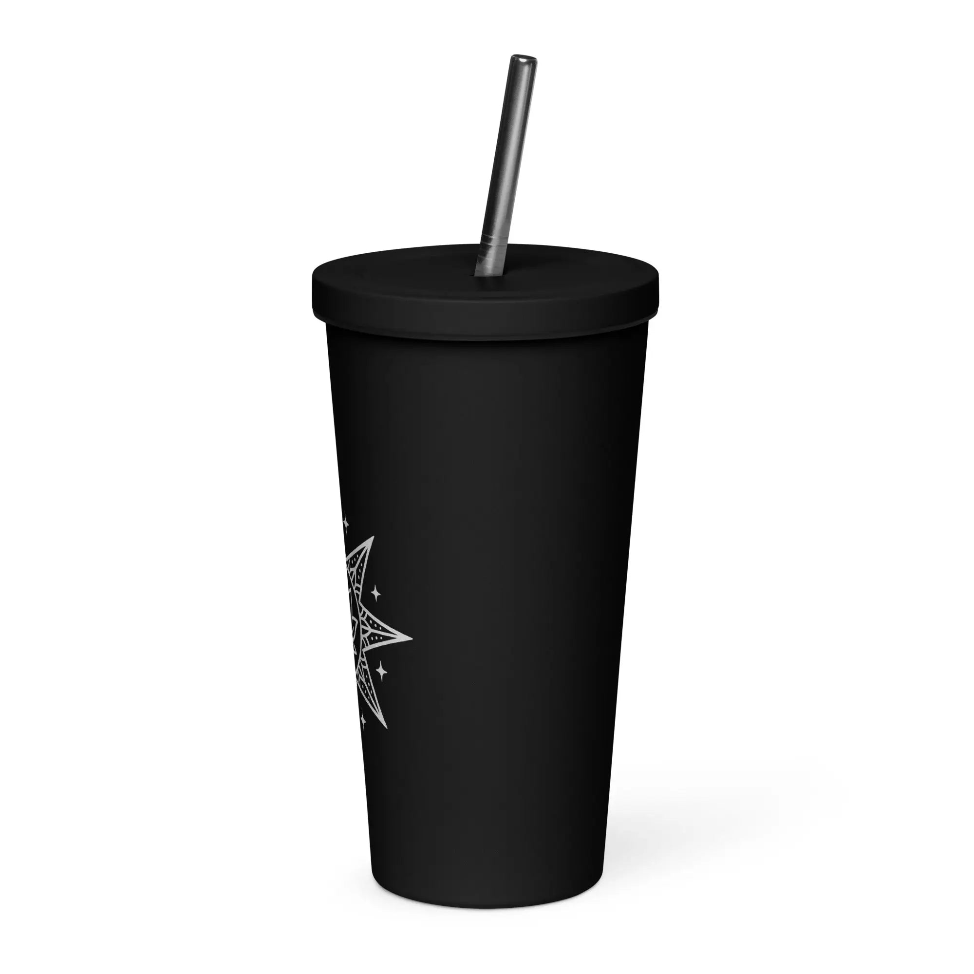 Insulated tumbler with a straw - Star Mandela
