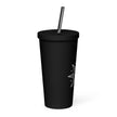Insulated tumbler with a straw - Star Mandela