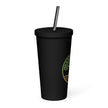 Insulated tumbler with a straw - Tree Of Life