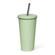 Insulated tumbler with a straw - Tree Of Life