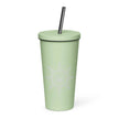 Insulated tumbler with a straw - Star Mandela