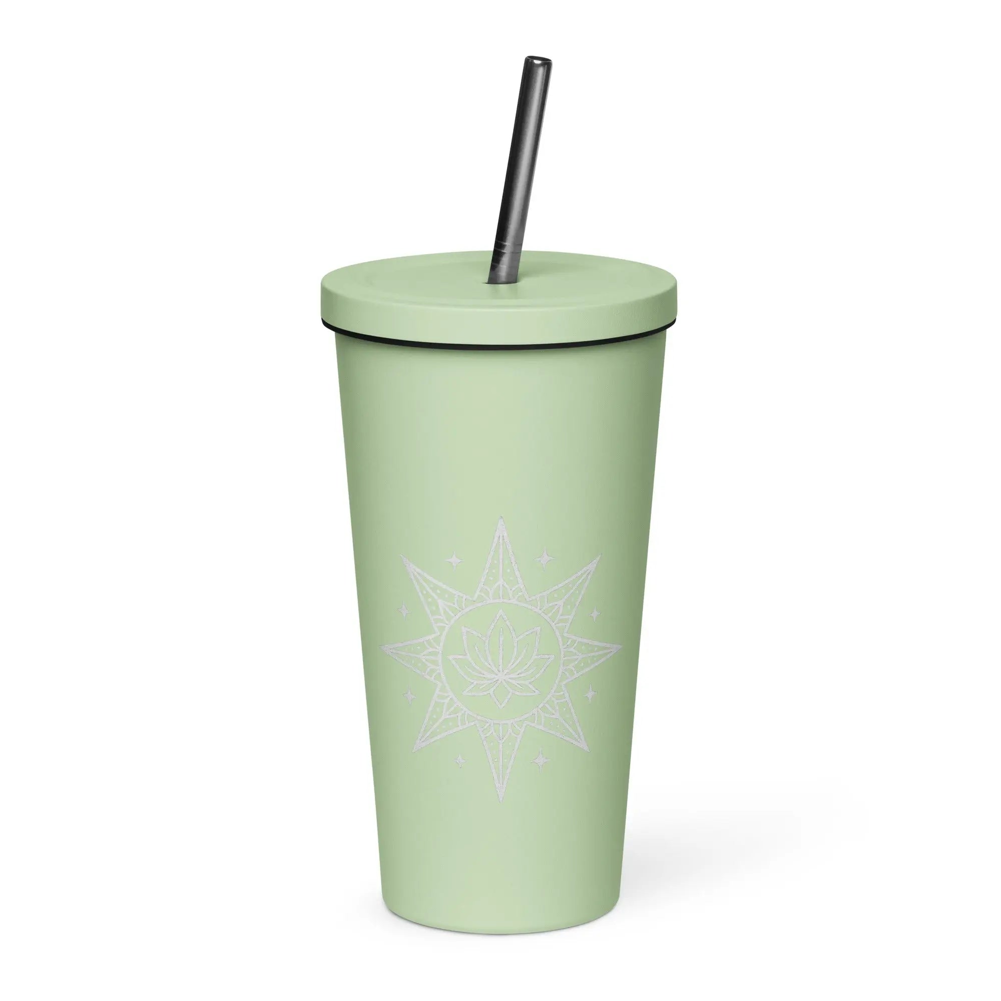 Insulated tumbler with a straw - Star Mandela