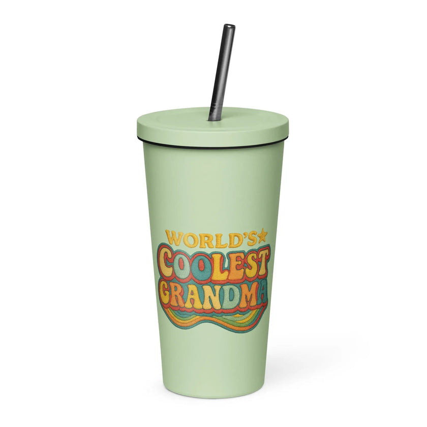 Insulated Tumbler with a Straw - World’s Coolest Grandma