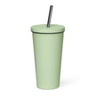 Insulated tumbler with a straw - Star Mandela