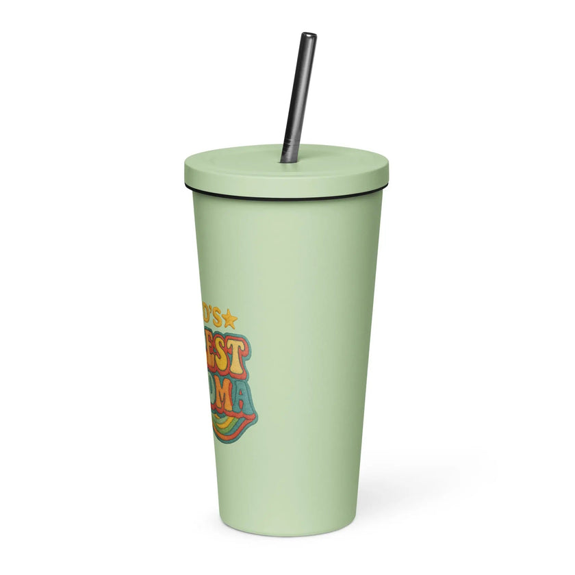 Insulated Tumbler with a Straw - World’s Coolest Grandma