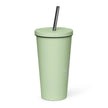 Insulated tumbler with a straw - Star Mandela