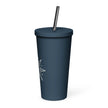 Insulated tumbler with a straw - Star Mandela