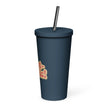 Insulated Tumbler with a Straw - Aunt-tastic