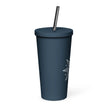 Insulated tumbler with a straw - Star Mandela