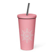 Insulated tumbler with a straw - Star Mandela