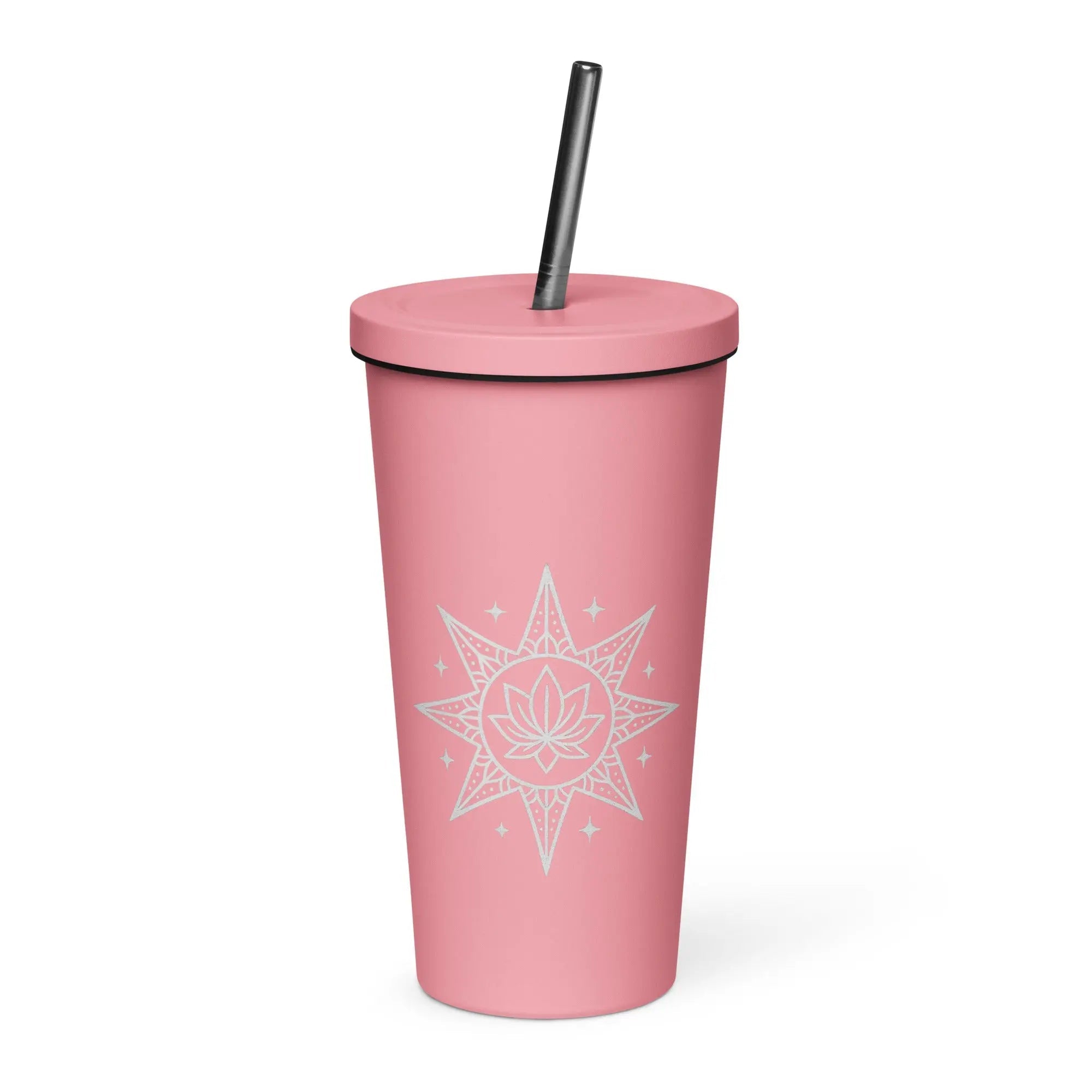 Insulated tumbler with a straw - Star Mandela