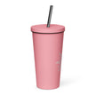 Insulated tumbler with a straw - Star Mandela