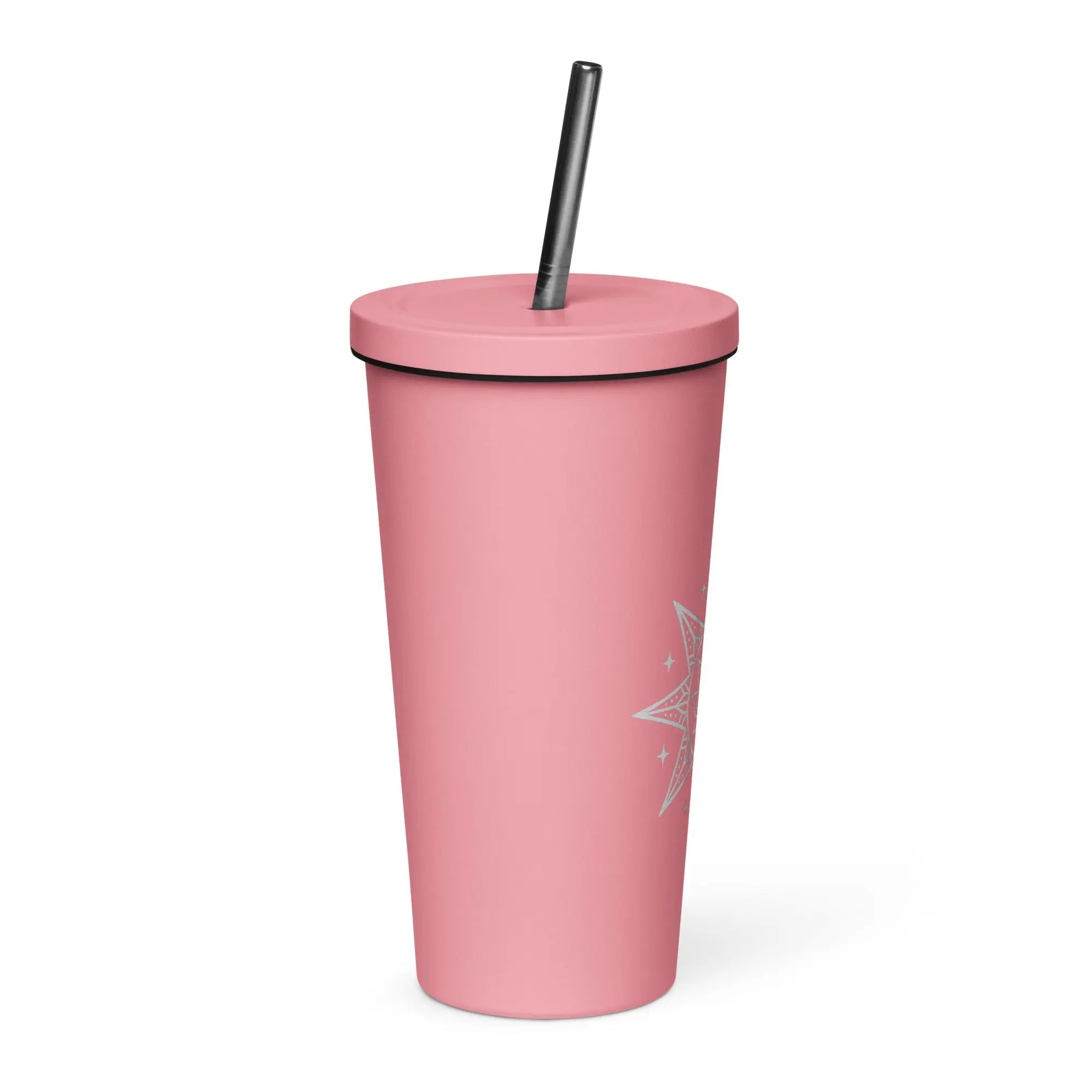 Insulated tumbler with a straw - Star Mandela
