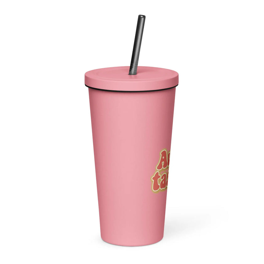 Insulated Tumbler with a Straw - Aunt-tastic