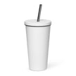 Insulated tumbler with a straw - Tree Of Life
