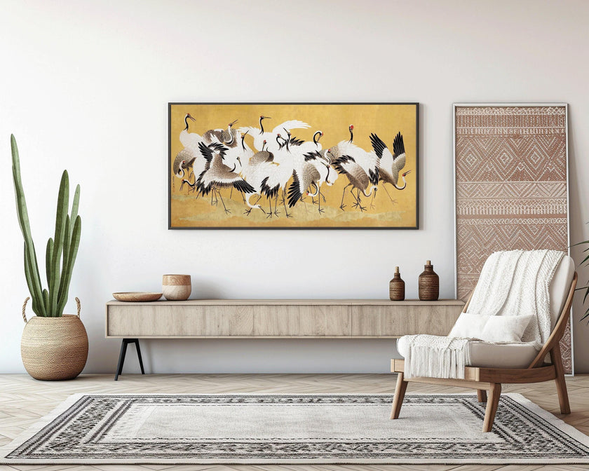 Ishida Yutei Cranes Art: Vintage Japanese Panoramic Giclee Print