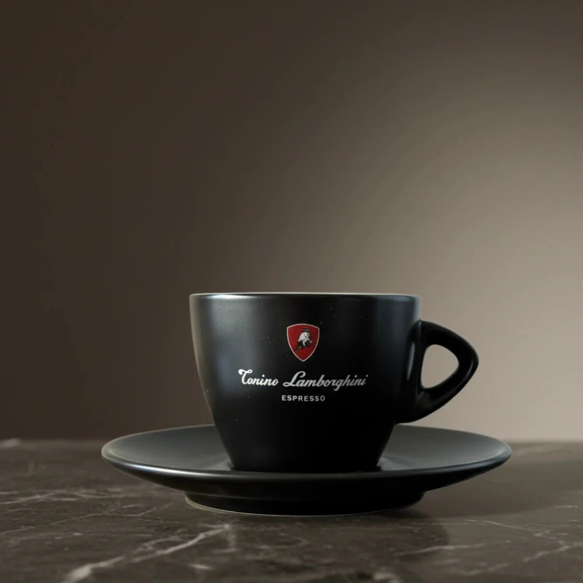 Italian Coffee Cup and Saucer - Black Collection