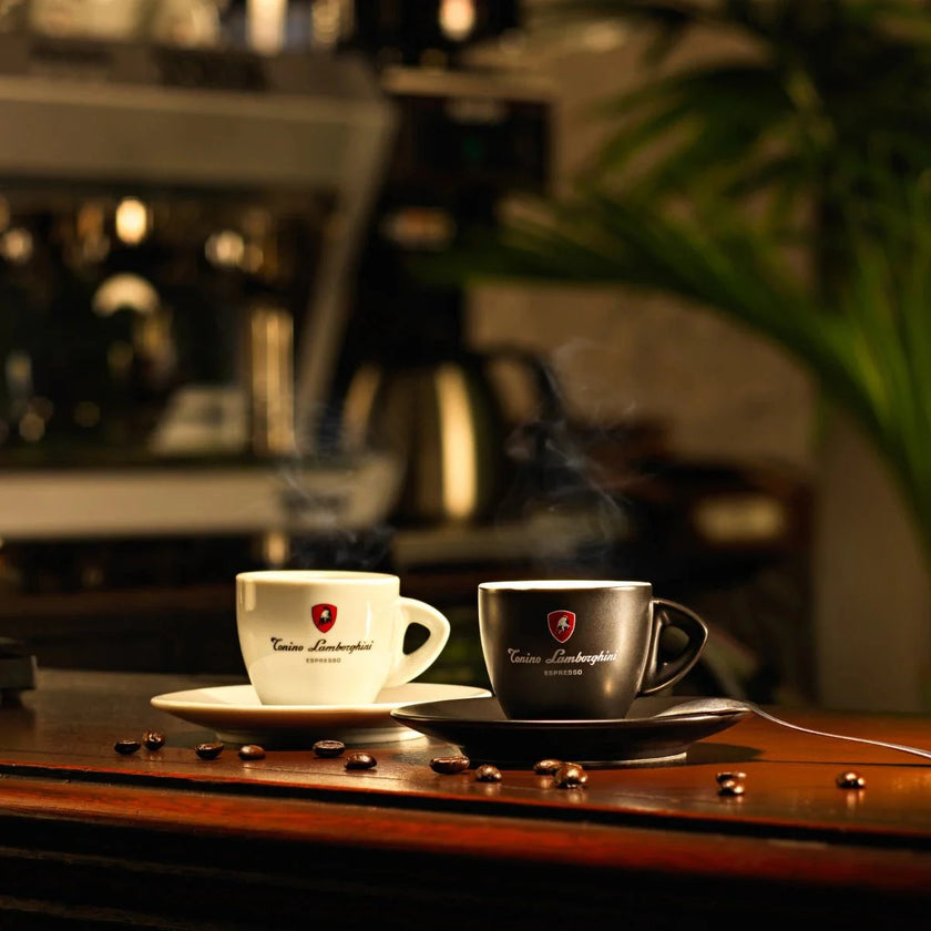 Italian Coffee Cup and Saucer - White Collection