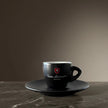 Italian Coffee Cup and Saucer - Black Collection