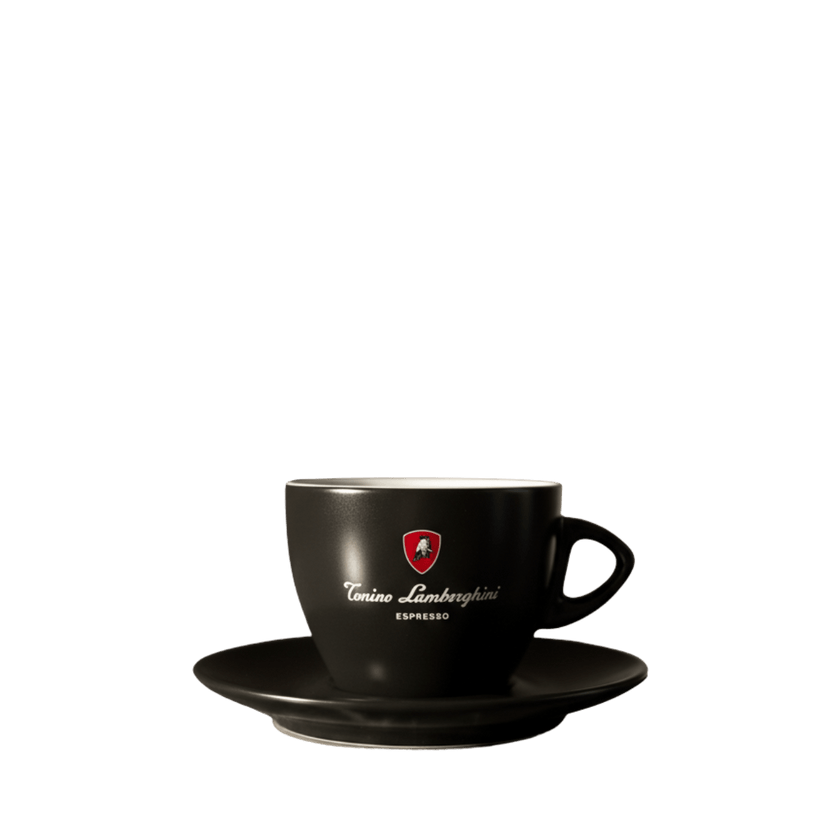 Italian Coffee Cup and Saucer - Black Collection