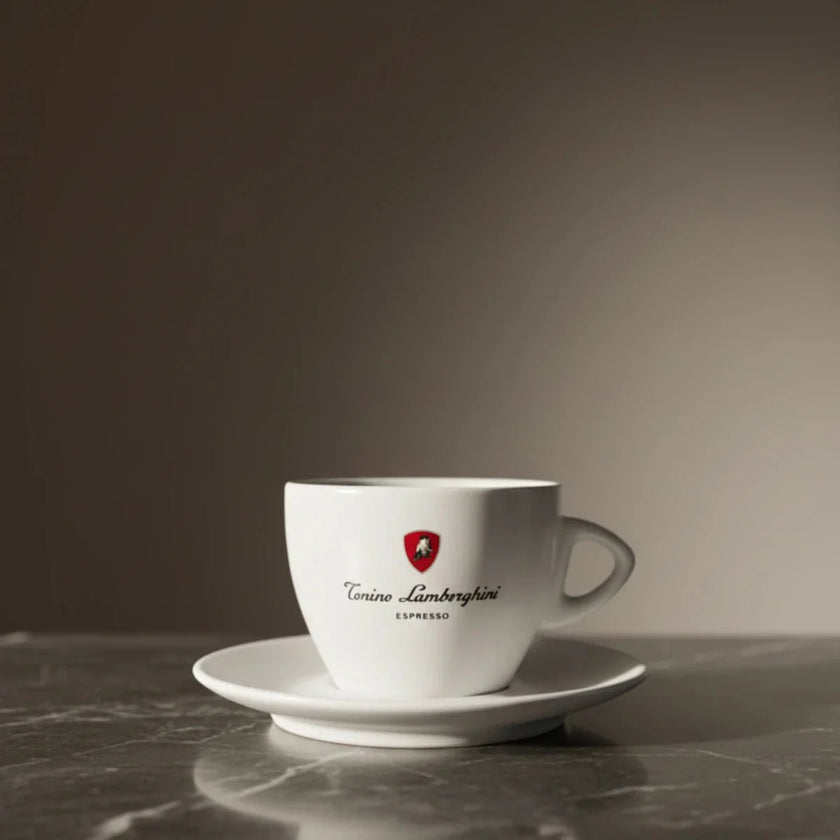 Italian Coffee Cup and Saucer - White Collection