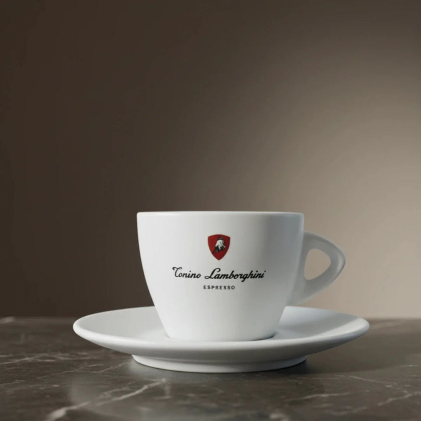 Italian Coffee Cup and Saucer - White Collection