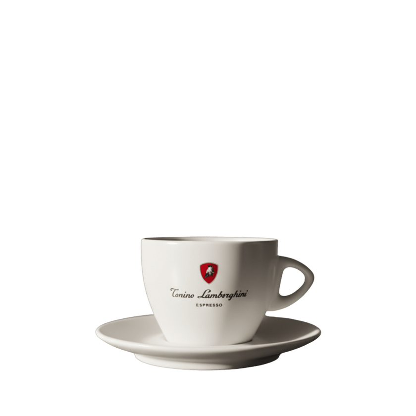 Italian Coffee Cup and Saucer - White Collection