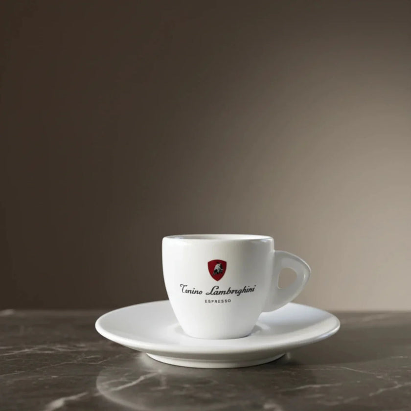 Italian Coffee Cup and Saucer - White Collection