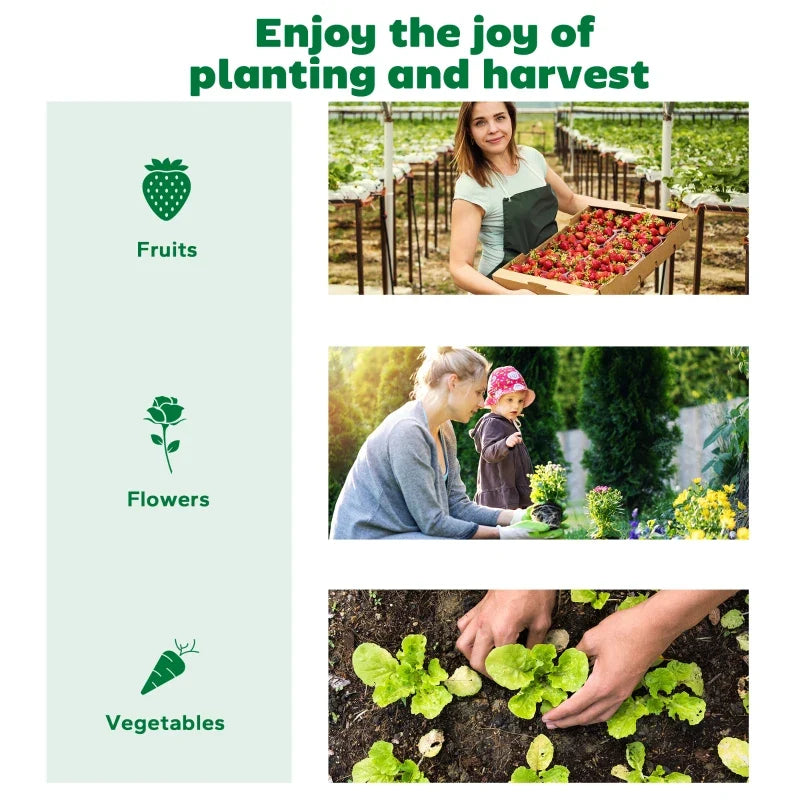 8.6 x 3 x 1ft Raised Garden Bed with Mini Greenhouse, Galvanized Raised Garden Bed with Cover for Herbs and Vegetables, Small Greenhouse for Patio Garden Balcony, Green