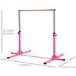 Soozier Professional Home Gymnastics Horizontal Bar for Kids Adjustable Home Gym Fitness w/ Steel Frame and Beechwood