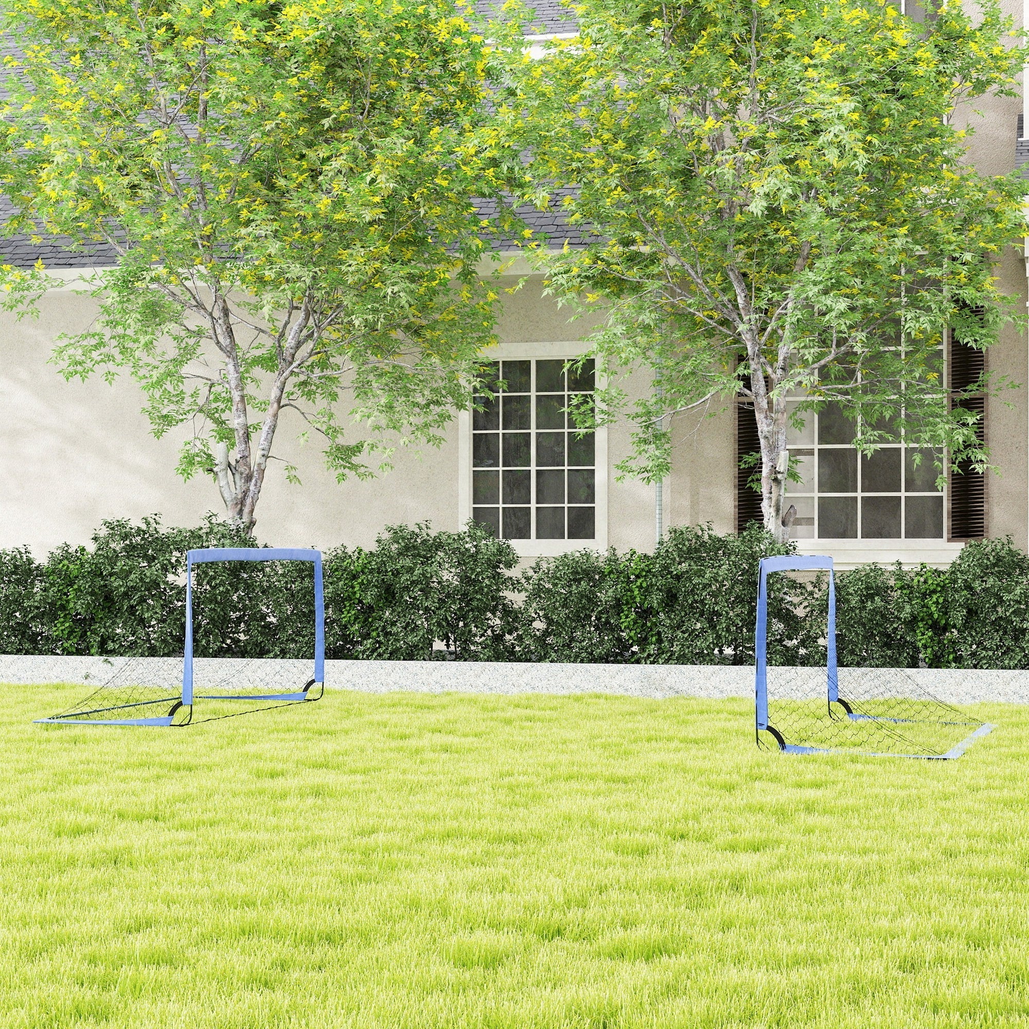 Soozier Set of 2 Soccer Nets for Backyard, Portable Soccer Goal for Practice with Carry Bag