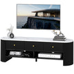Colby Modern TV Stand with Marble-Effect Top and Storage Drawers-Natural