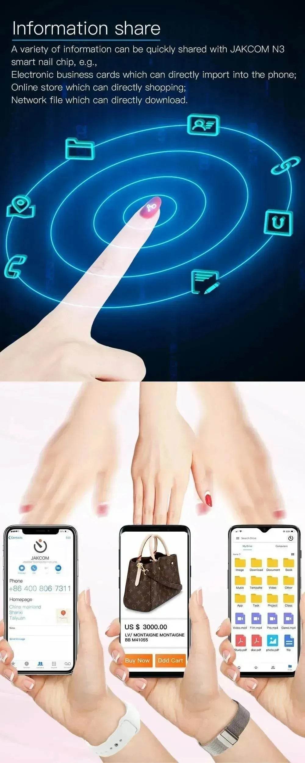 JAKCOM N3 Smart Wireless Sensor Nail Chip