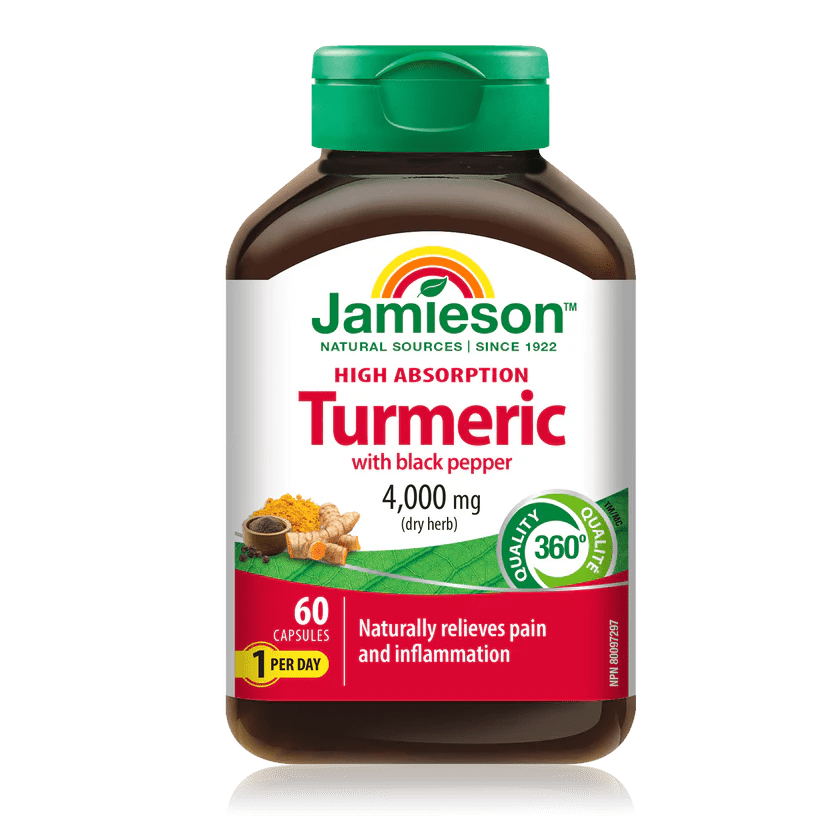 Jamieson Turmeric with BioPerine Black Pepper 4000mg – 60 Capsules