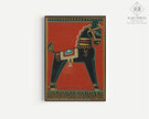 Jamini Roy - Black Horse (Kalo Ghora) | Bengali Art (available handframed or unframed)