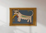 Jamini Roy - Cat and Shrimp | Bengali Art (available handframed or unframed)