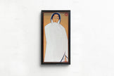 Jamini Roy Print: Bengali Woman Portrait, Vintage Indian Art